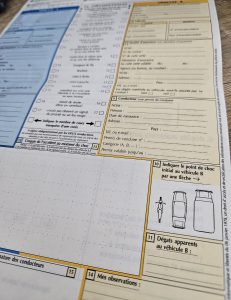 photo d'un constat Européen d'accident